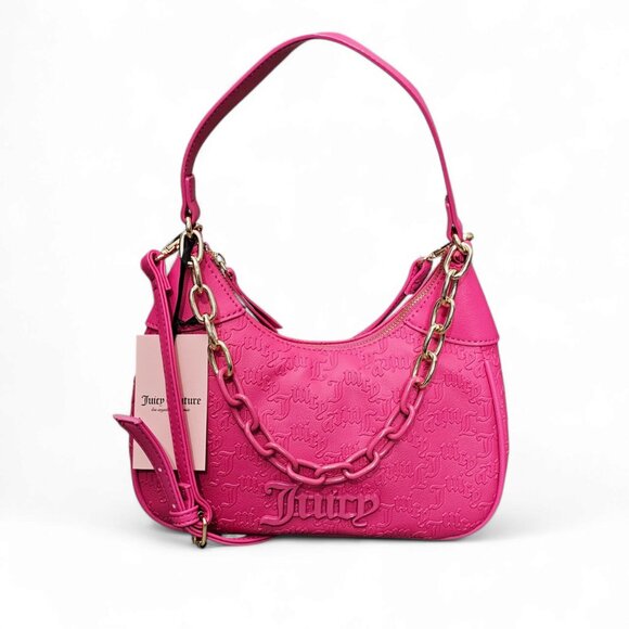 Juicy Couture Cant Tame Her New Shoulder Bag Crossbody Pink Chain Y2K Bag